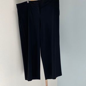 Eileen Fisher Black Ponte Knit Cropped Flare Leg Pant Size Size L